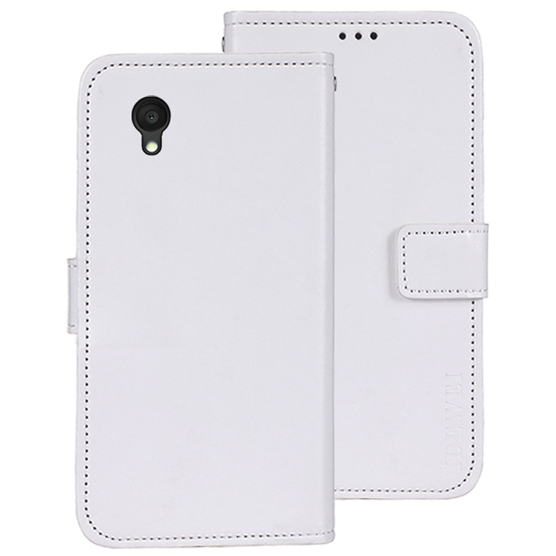 

Idewei Für Alcatel 1 Ultra Vollständig Verpackt PU Leder Flip Ständer Wallet Cover Verrückte Pferdetextur Phone Schutzhülle - Weiß, Alcatel 1 Ultra
