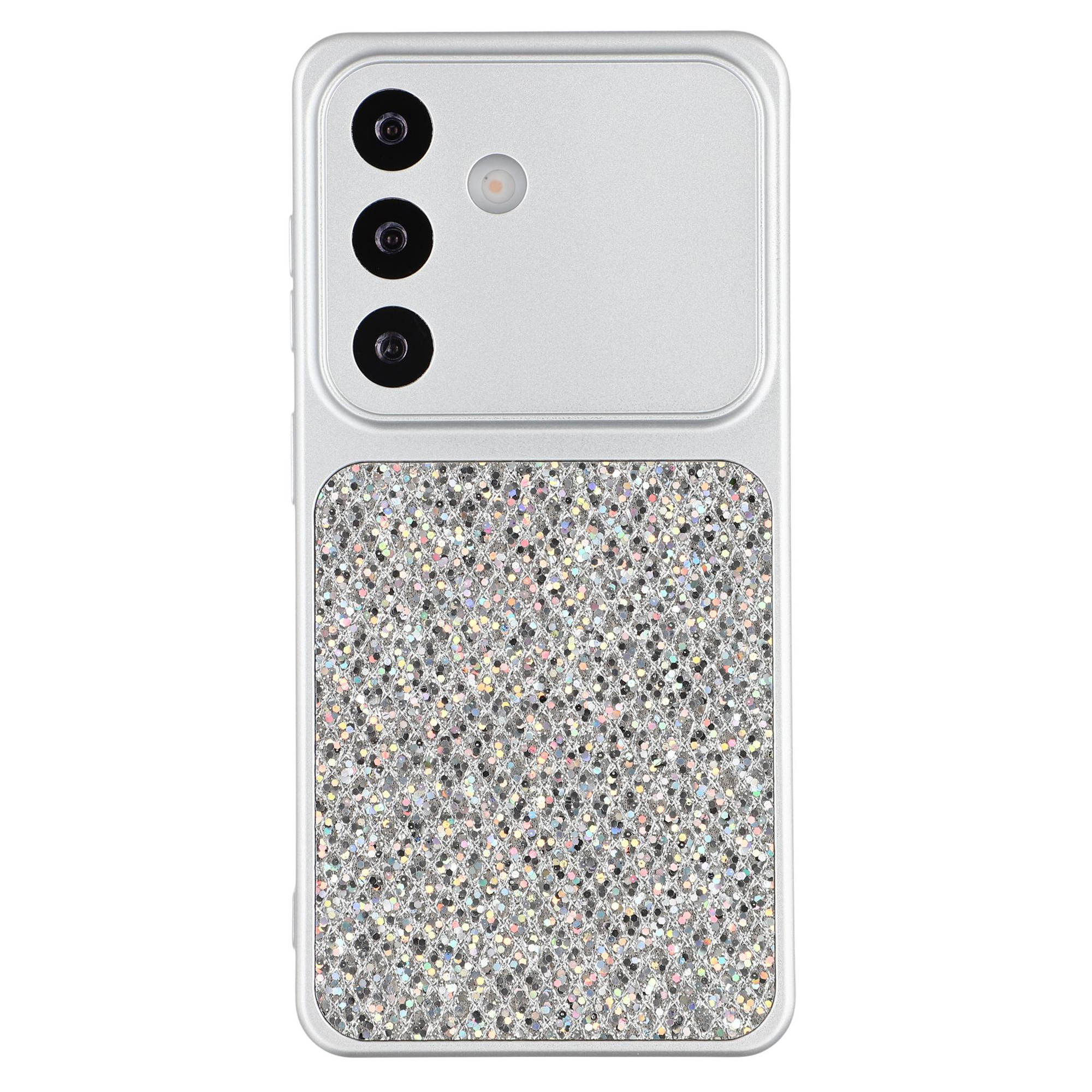 For Samsung Galaxy S25+ Case Diamond Glitter TPU Shockproof Cover - Silver