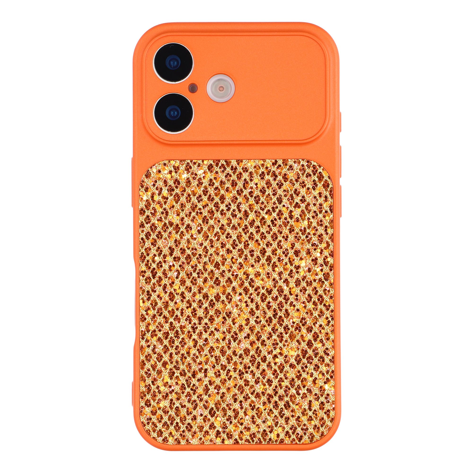 For iPhone 17 Case Diamond Glitter TPU Shockproof Cover - Orange