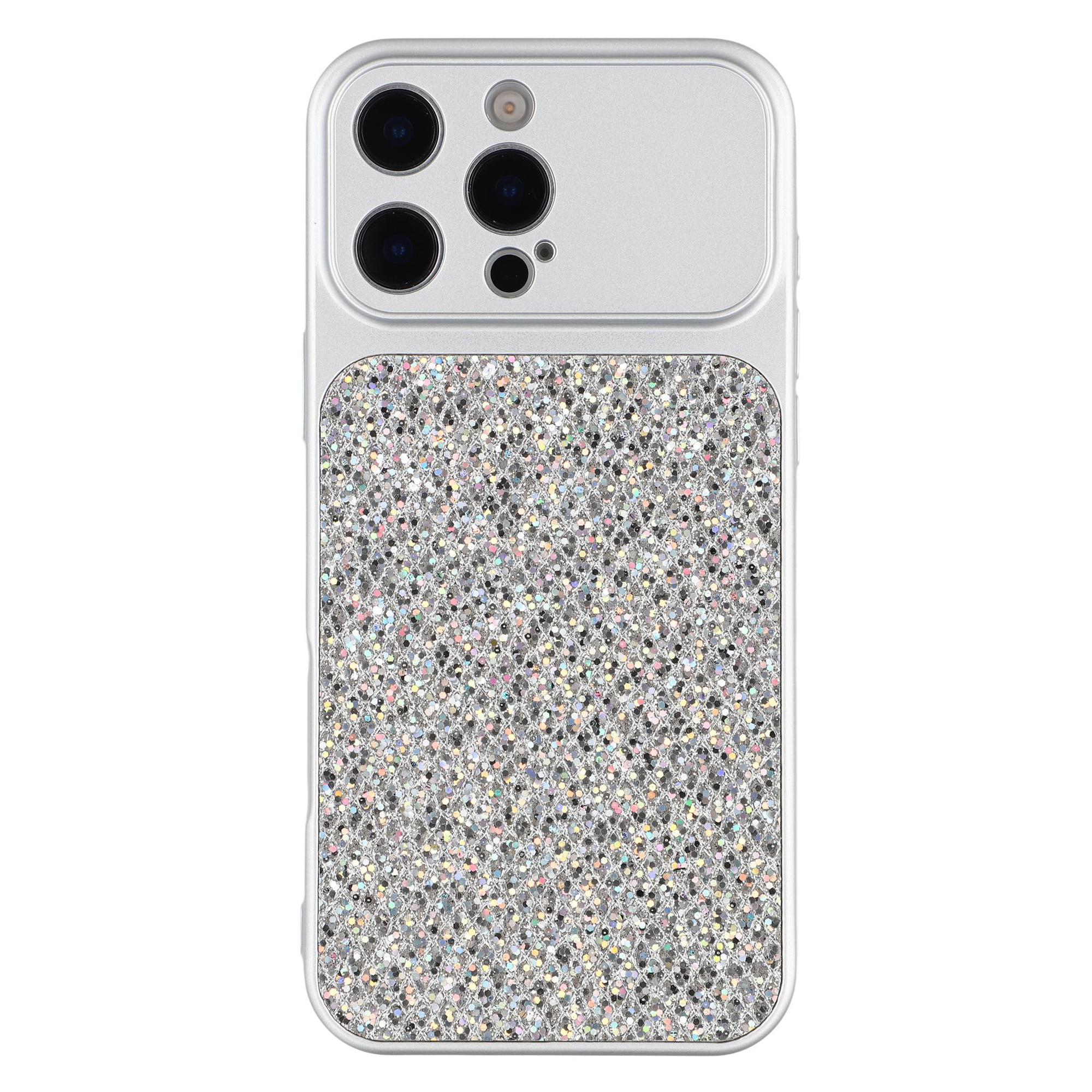 For iPhone 16 Pro Max Case Diamond Glitter TPU Shockproof Cover - Silver