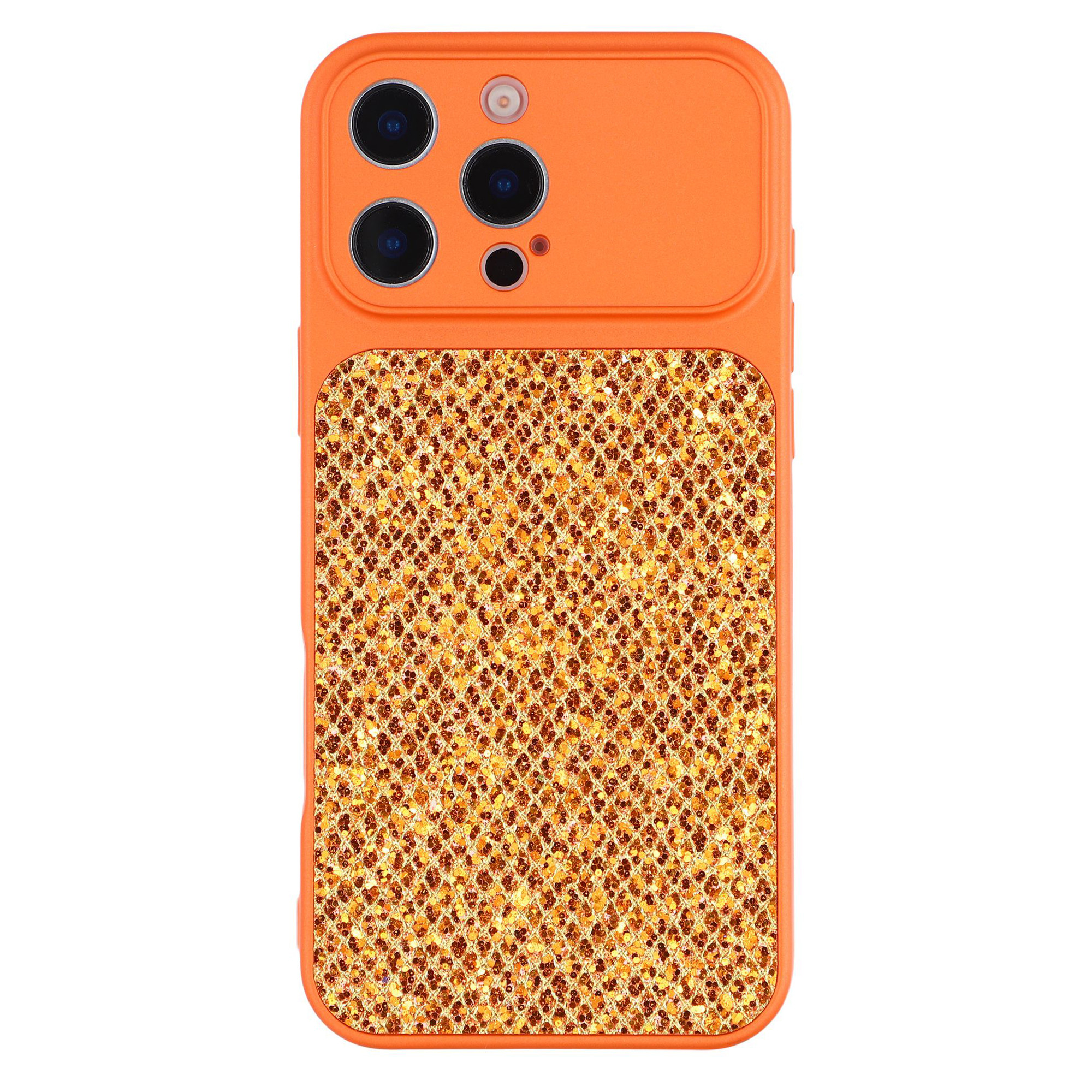 For iPhone 16 Pro Max Case Diamond Glitter TPU Shockproof Cover - Orange