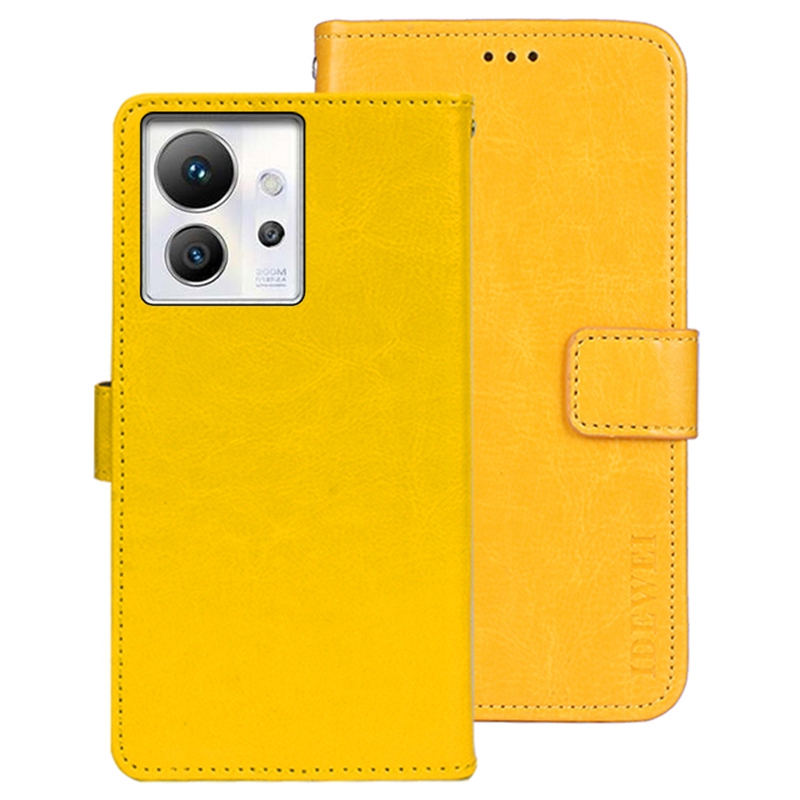 

Idewei Für Infinix Zero Ultra 5G Stand Wallet PU Leder Flip Cover Crazy Horse Texture Telefon Schutzhülle - Gelb, Infinix Zero Ultra 5G