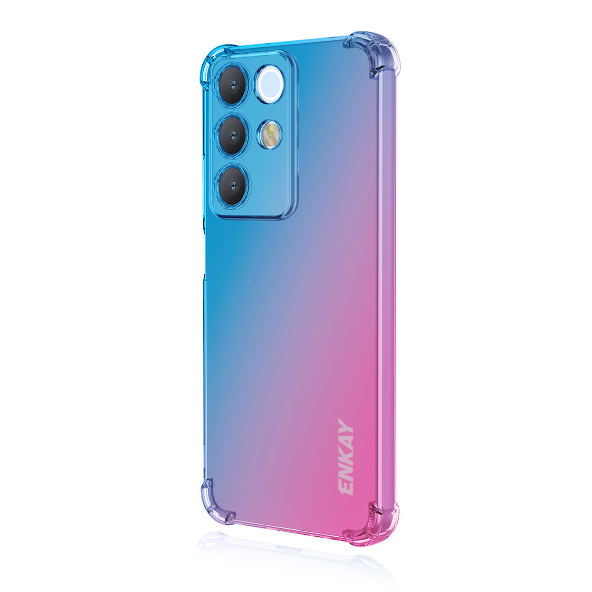 ENKAY for Realme 15x (India) 5G / Realme C85 5G TPU Case   Thickened Four Corner Drop-proof Phone Back Cover - Blue / Pink