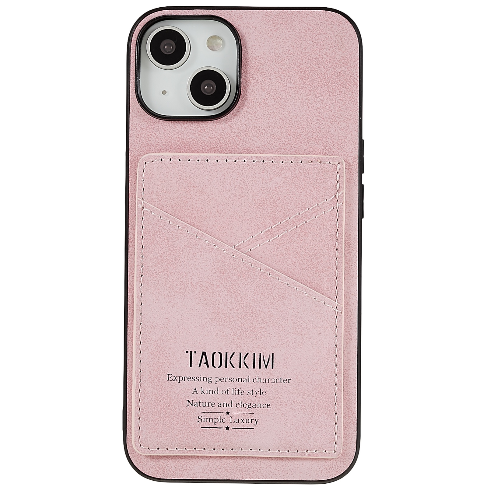 

TAOKKIM for iPhone 14 Plus PU Leather Kickstand Card Slot Case TPU+PC Anti-Drop Retro Phone Cover - Pink, iPhone 14 Plus