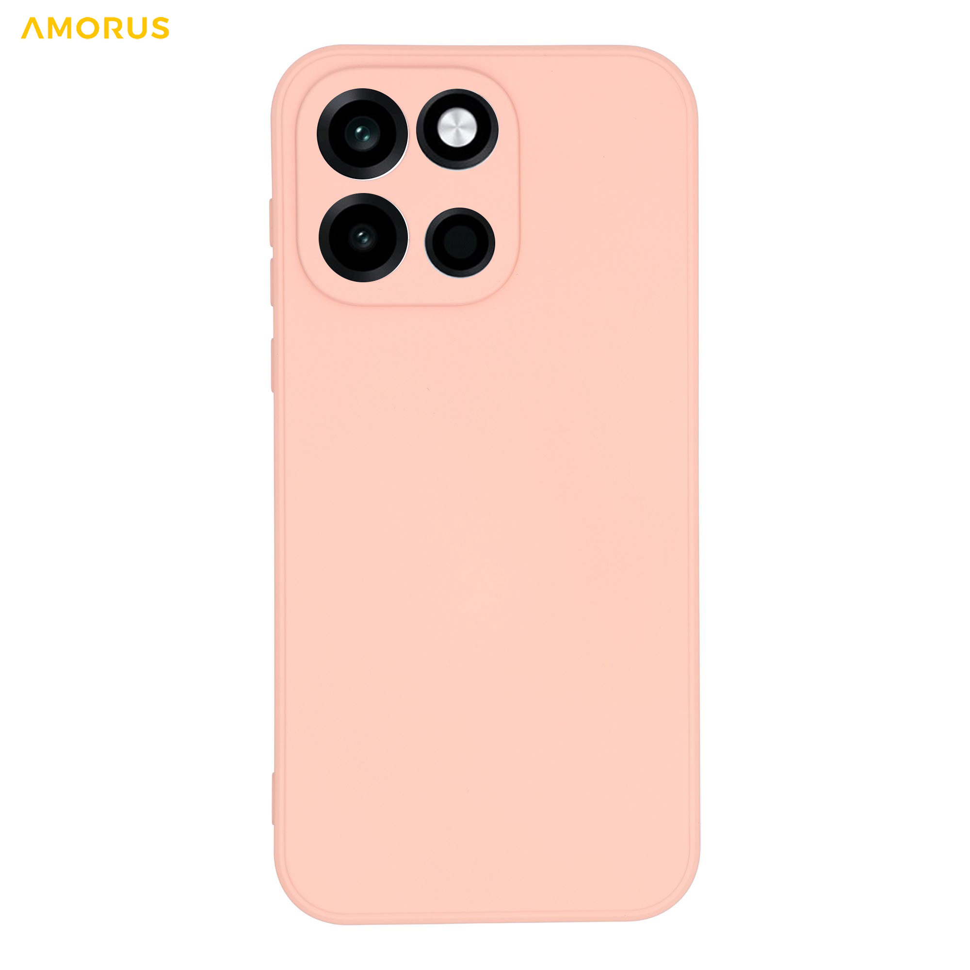 AMORUS For OnePlus Turbo 6 5G Case Precise Cutouts TPU Fiber Lining Shockproof Phone Cover - Pink