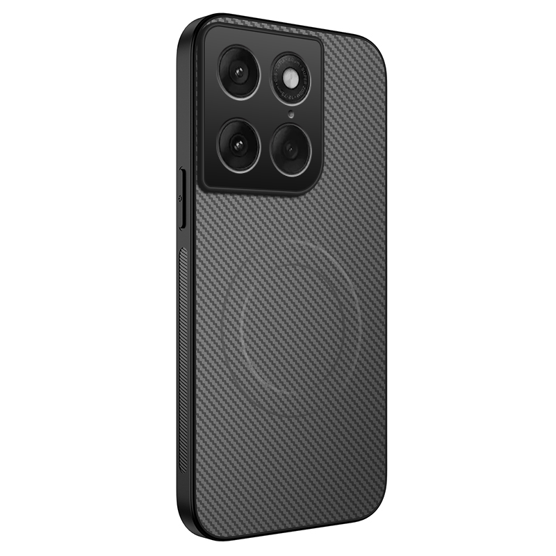 WANLONFENG for Motorola Edge 70 Fusion+ 5G / Motorola Edge 70 Fusion 5G TQ Series Magnetic Case Carbon Fiber Texture PC TPU Phone Cover - Grey