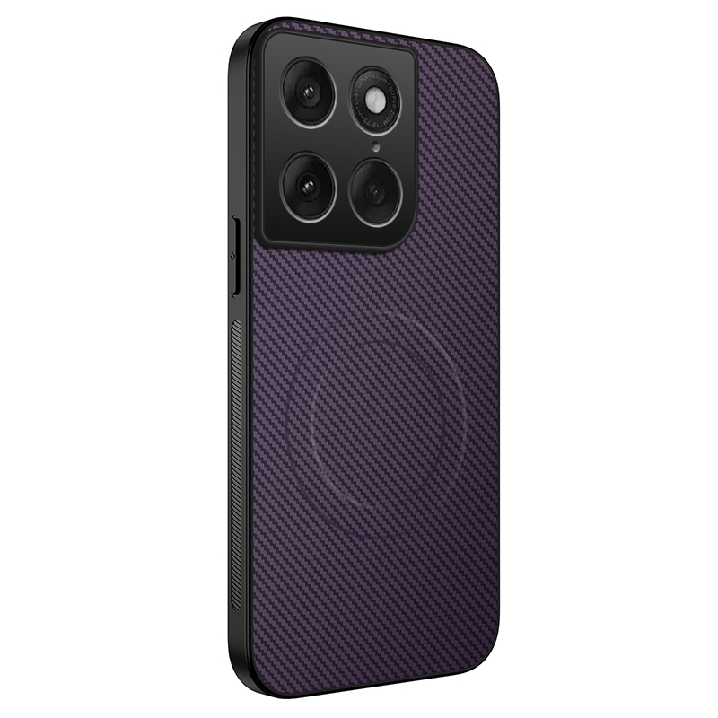 WANLONFENG for Motorola Edge 70 Fusion+ 5G / Motorola Edge 70 Fusion 5G TQ Series Magnetic Case Carbon Fiber Texture PC TPU Phone Cover - Purple