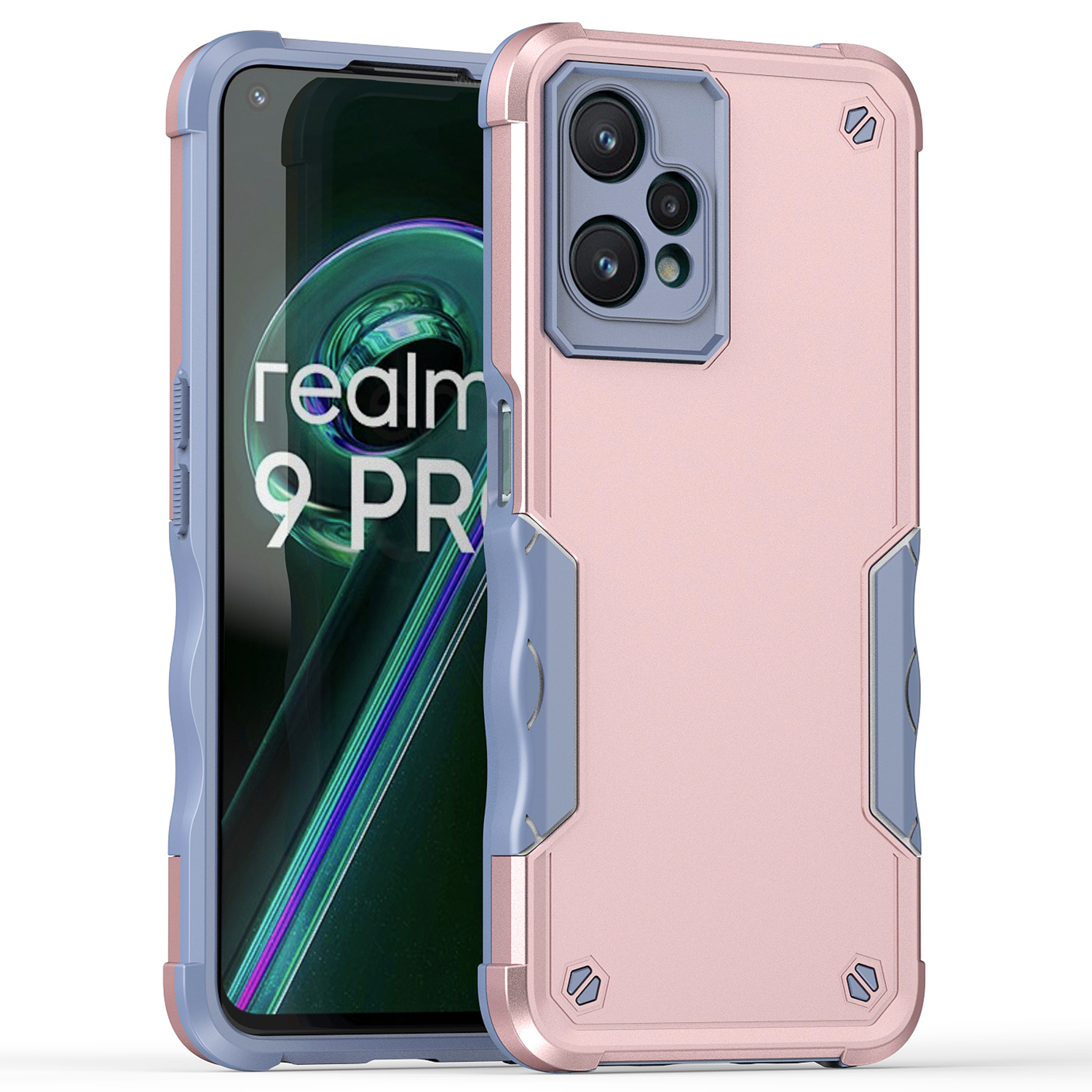 

Für Realme 9 Pro 5g / V25 Flexible TPU Hard PC Drop Protective Case Silky Touch Non-slip-grip-telefonabdeckung - Roségold, Realme 9 Pro 5G