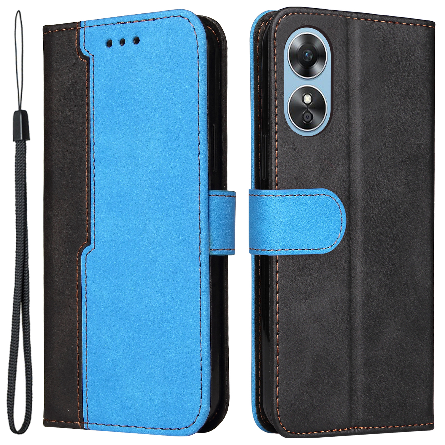 

Für Oppo A17 4g / A17k 4G Schutzhülle, Business Sty - Blau, Oppo A17 4G