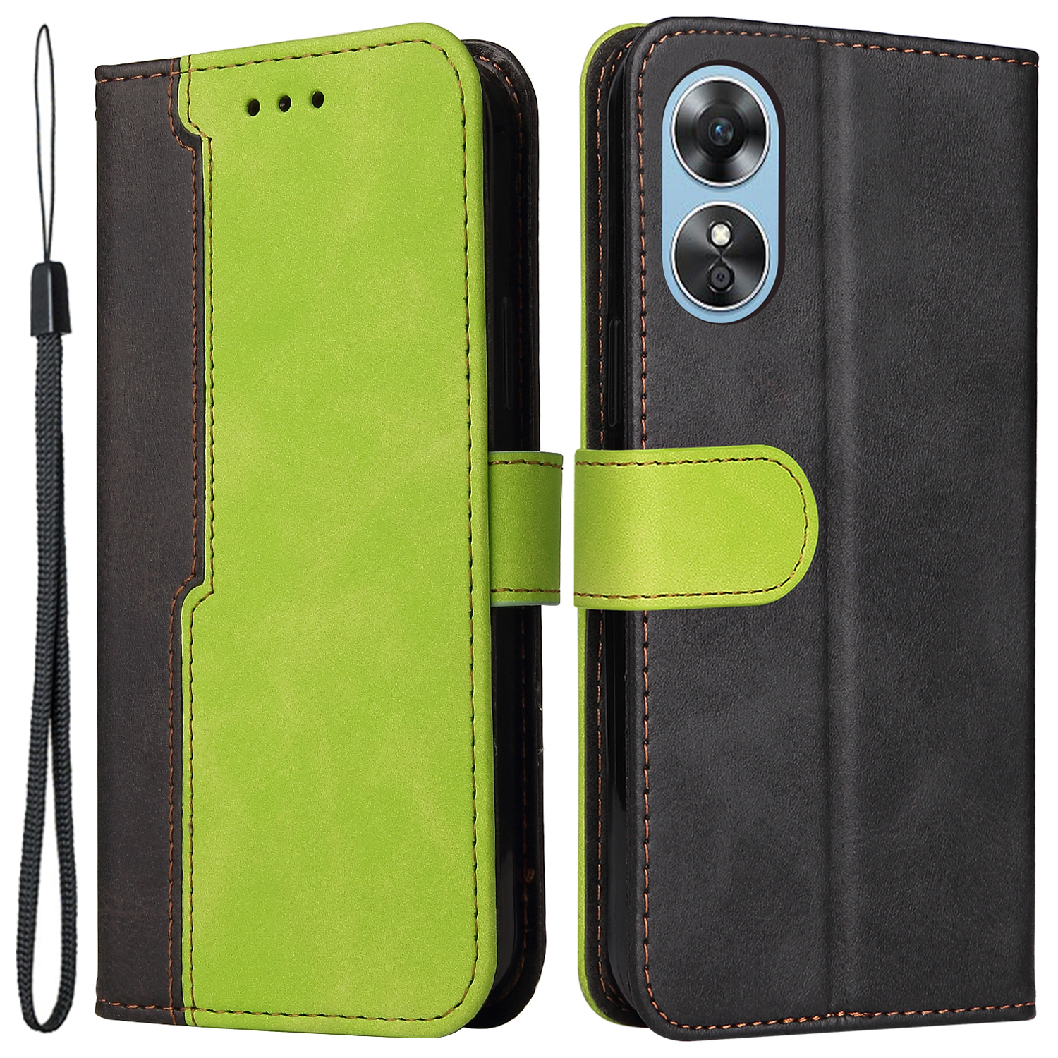 

Für Oppo A17 4g / A17k 4G Schutzhülle, Business Sty - Grün, Oppo A17 4G