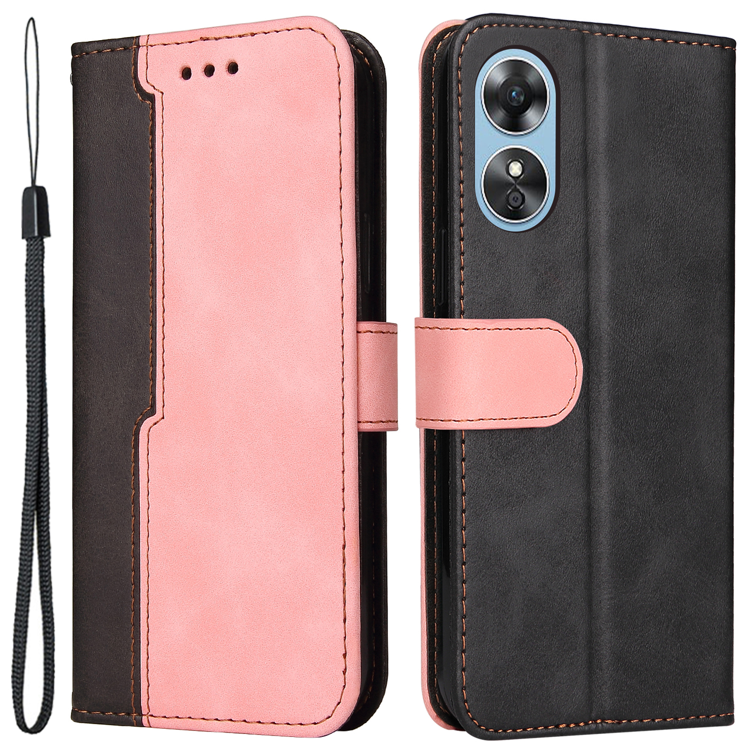 

Für Oppo A17 4g / A17k 4G Schutzhülle, Business Sty - Rosa, Oppo A17 4G
