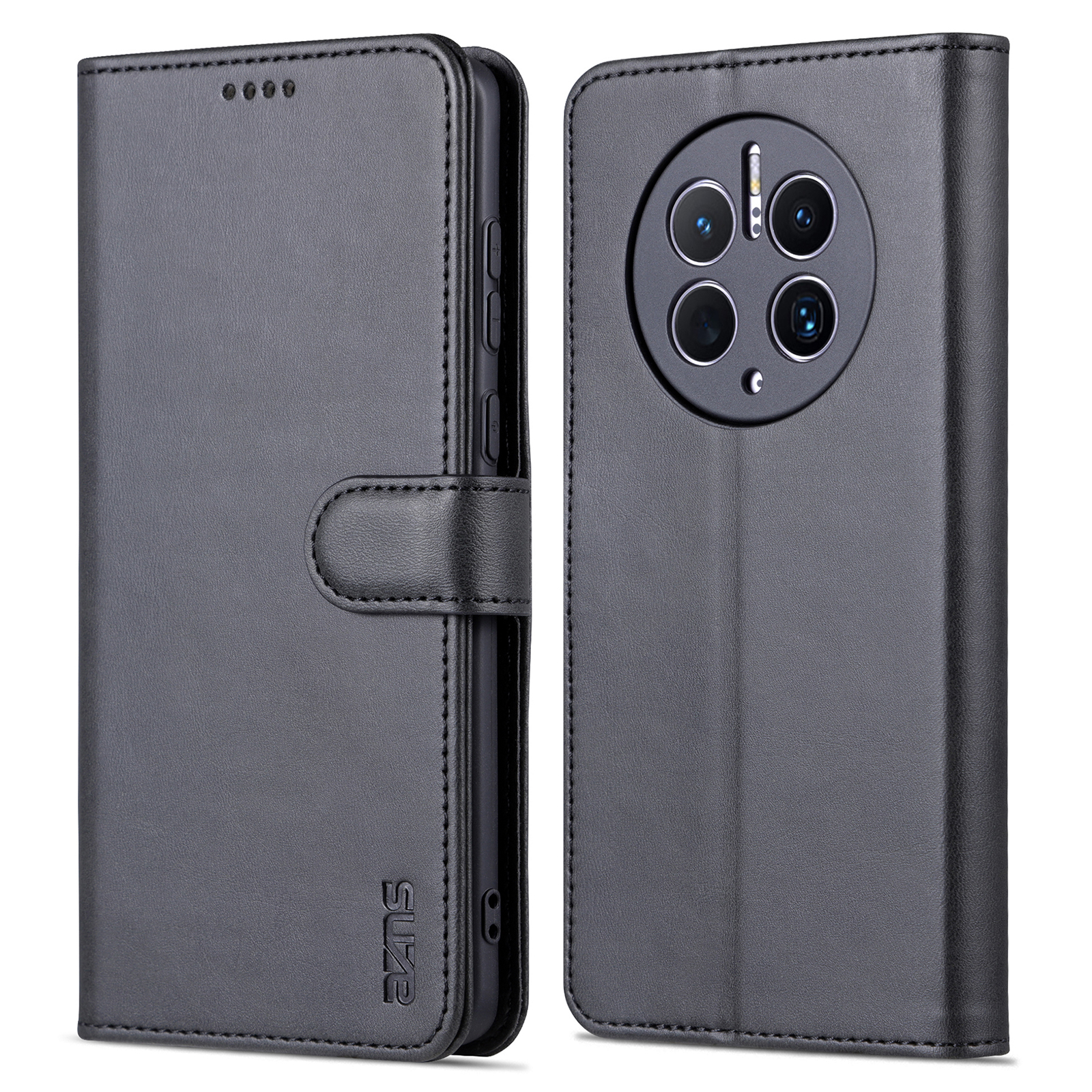

Azns Für Huawei Mate 50 Pro 4G Anti-fall-telefon-schutzflip-abdeckung PU Leder + Tpu-innenhülle Mit Ständer - Schwarz, Huawei Mate 50 Pro 4G