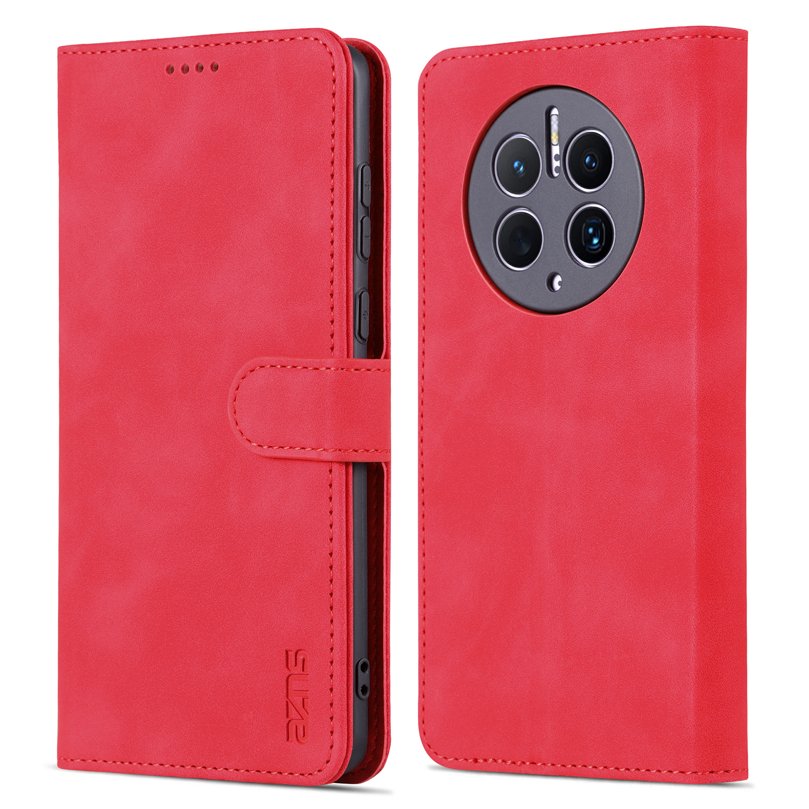 

Azns Für Huawei Mate 50 Pro 4G Anti-fall-telefon-schutzflip-abdeckung PU Leder + Tpu-innenhülle Mit Ständer - Rot, Huawei Mate 50 Pro 4G