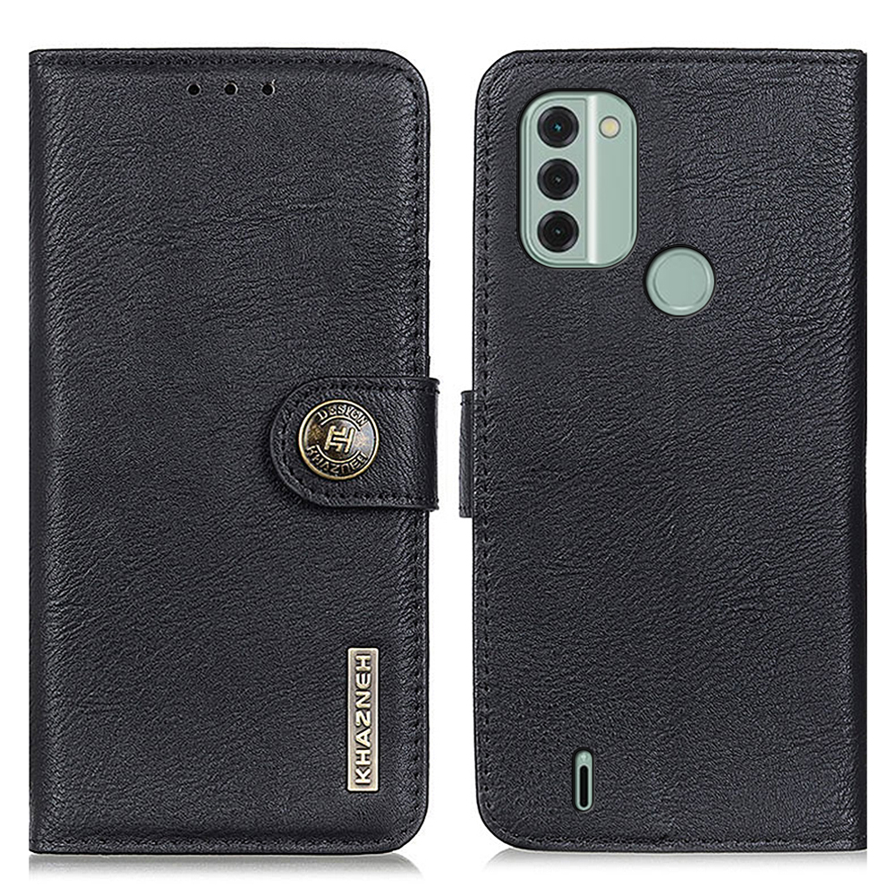 

Khazneh Anti-fall-telefonabdeckung Für Nokia C31 4G Kowhide Textur PU Leder Kratzfestes Telefon Flip Wallet Wallet Hülle - Schwarz, Nokia C31 4G