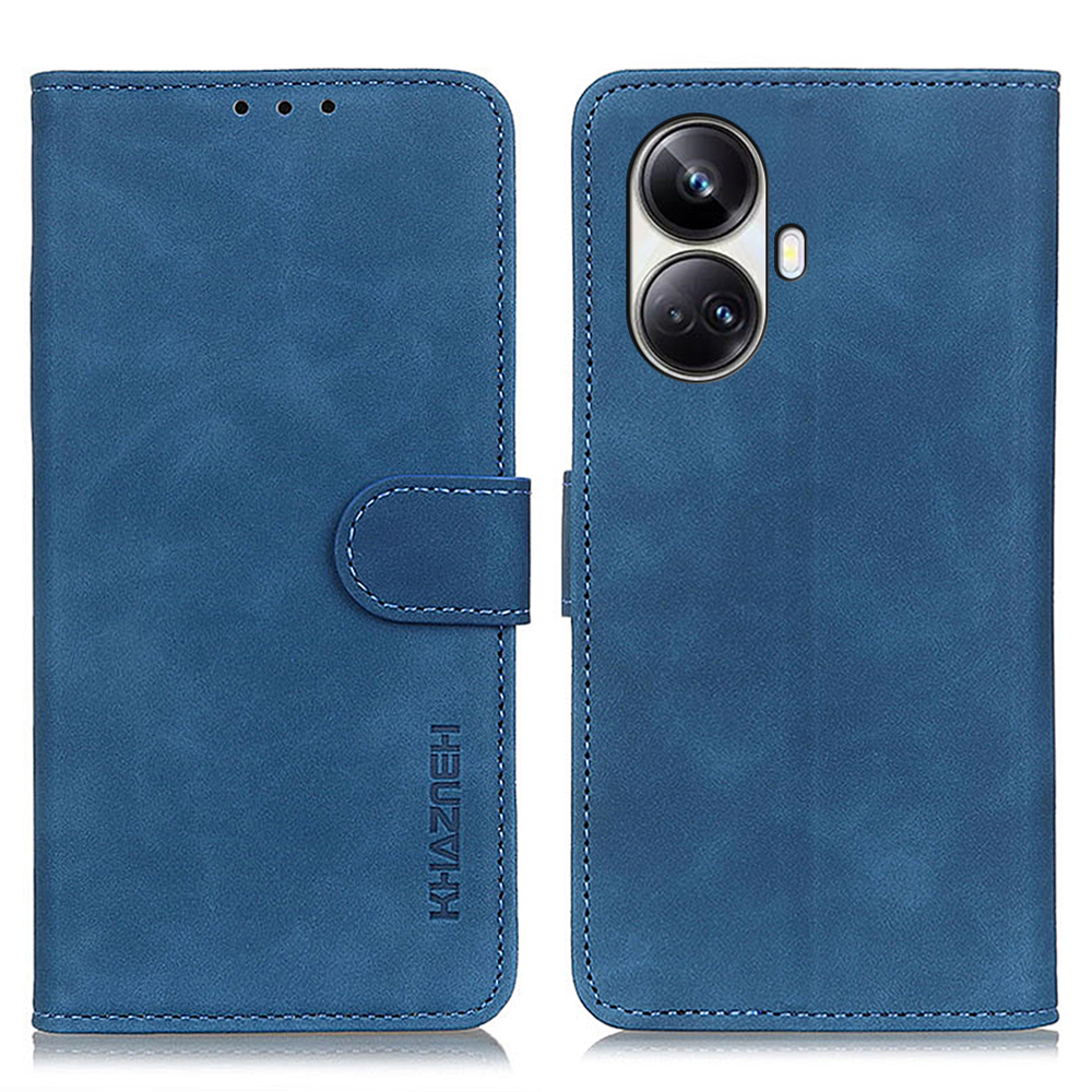 

Khazneh Für Realme 10 Pro+ 5G Vollschutz Retro Texture Phone Hülle Ballet PU Leder Handyabdeckung - Blau, Realme 10 Pro+ 5G