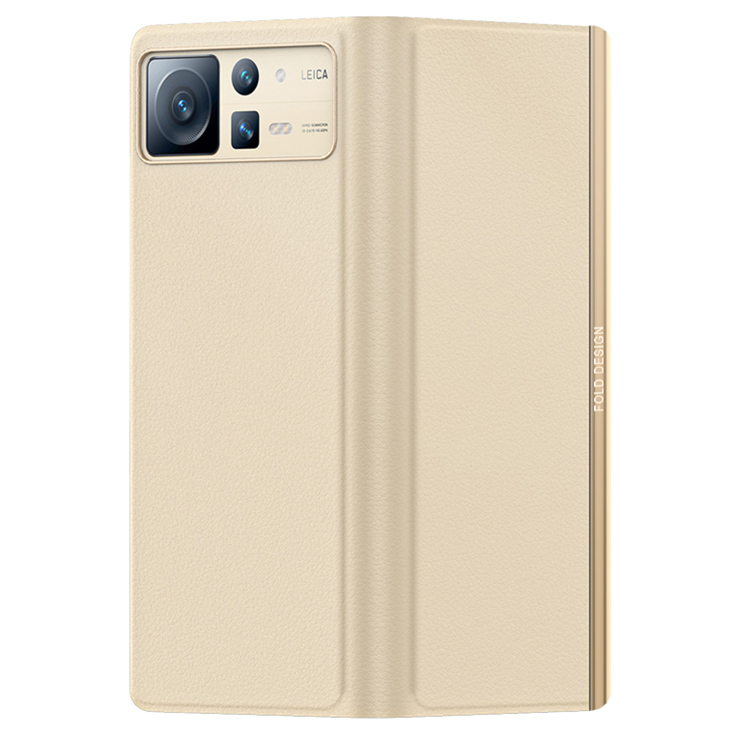 

Für Xiaomi Mix Fold 2 5G PU Leder Klapphülle Folio Flip Auto Wake / Schlaf Vollschutz Telefonabdeckung - Gold, Xiaomi Mix Fold 2 5G