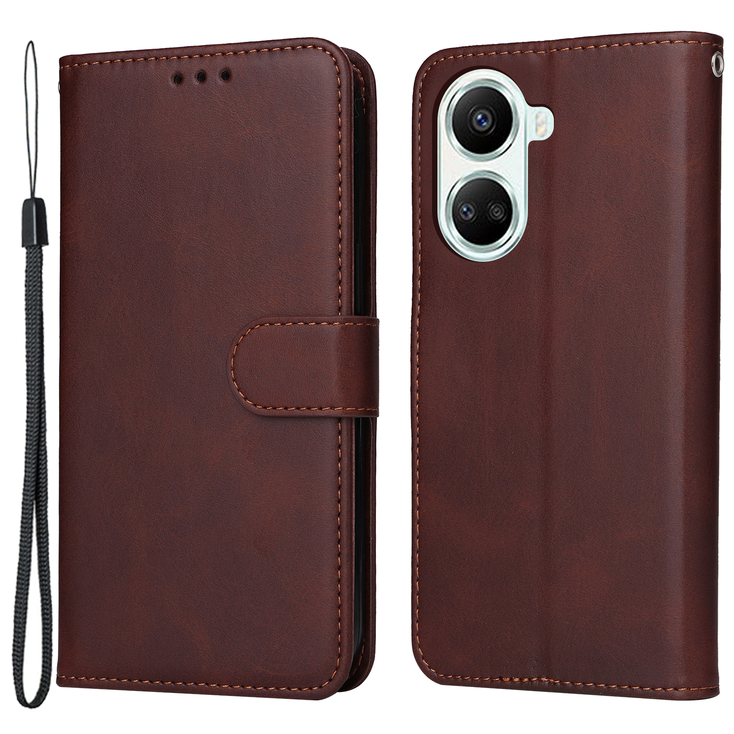 

Für Huawei Nova 10 SE 4G Schockdes PU -leder -ständer Kälte Textur Folio Flip Phone Wallet Cover - Braun, Huawei nova 10 SE 4G