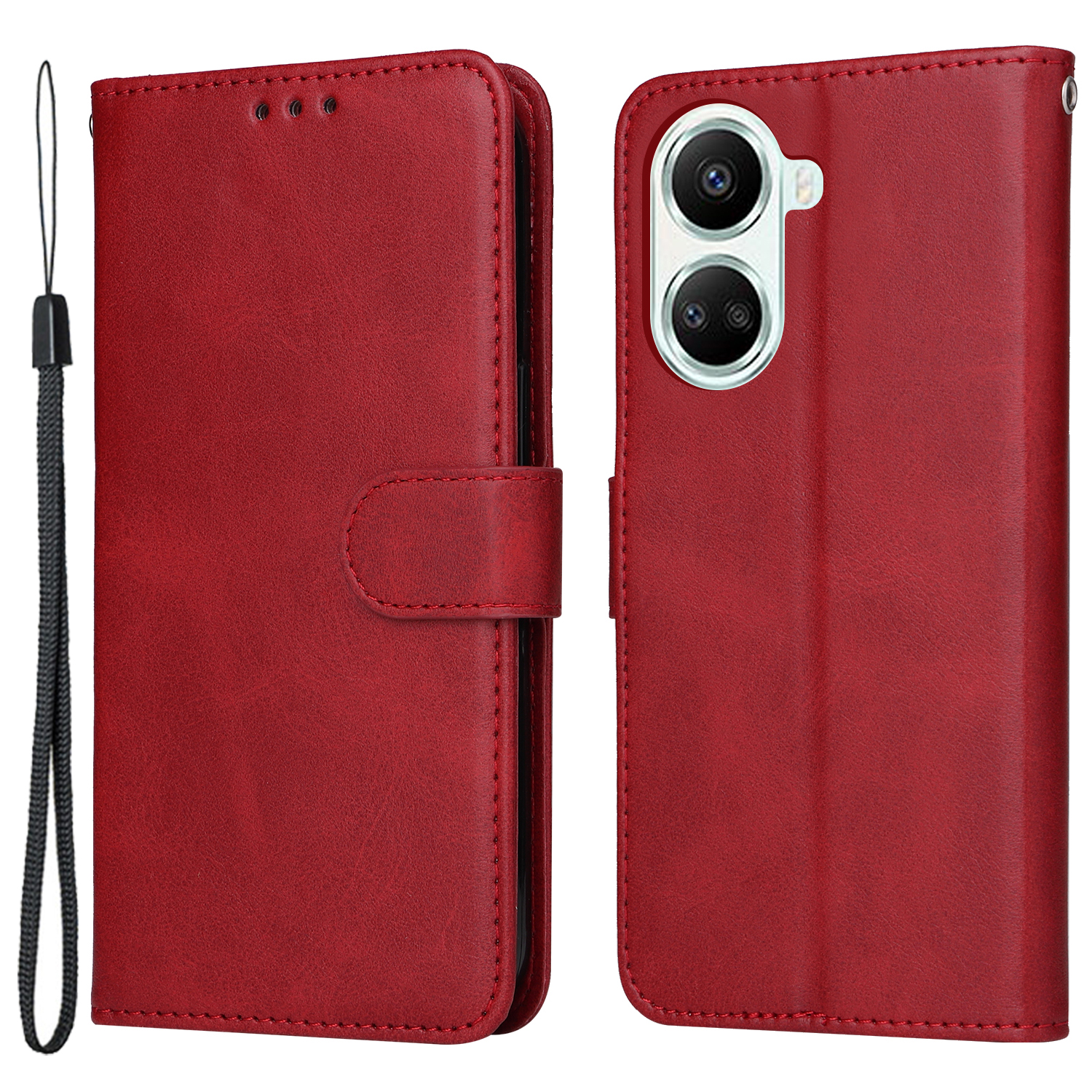 

Für Huawei Nova 10 SE 4G Schockdes PU -leder -ständer Kälte Textur Folio Flip Phone Wallet Cover - Rot, Huawei nova 10 SE 4G