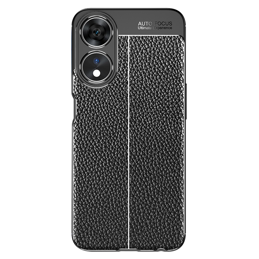 

TPU Back Case Für Oppo A58 5G, Kratzfeste Litchi Texture Phone Cover Schutzhülle - Schwarz, Oppo A58 5G