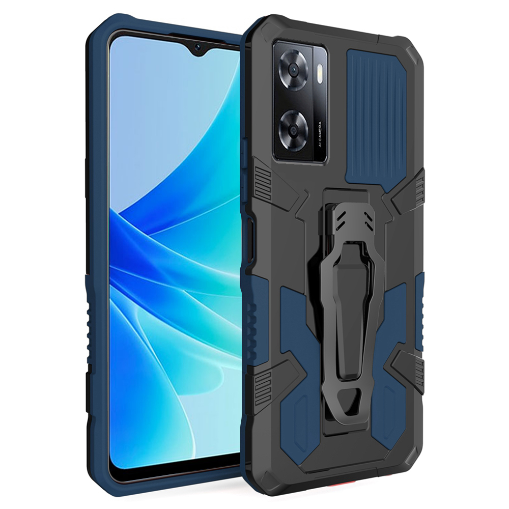 

Mechwarrior -projekt Für Oppo A57 4G Belt Clip Kickstand Telefonhülle TPU + PC Hohe Impact Dual Layer -schutzabdeckung - Blau, Oppo A57 4G