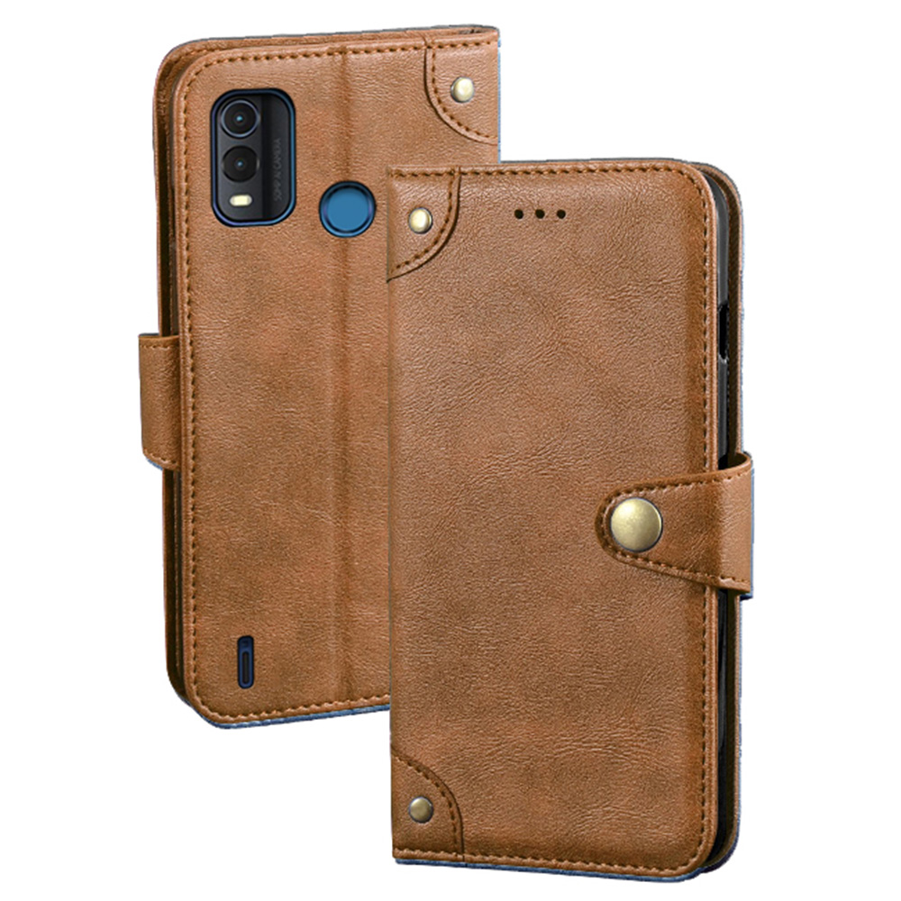 

IDEWEI Für Nokia G11 Plus 4G Fein Textur TPU+PU Leder Telefon Hülle Anti-verfassungs-brieftasche Magnetische Verschluss Handyabdeckung - Braun, Nokia G11 Plus 4G