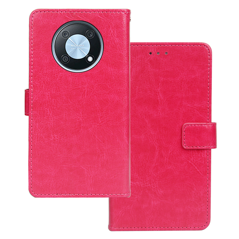 

Idewei Für Huawei Nova Y90 4g Verrückte Pferdestruktur Wallet Stand Phone Hülle PU Leder Anti-kratzer-abdeckung - Rose, Huawei nova Y90 4G