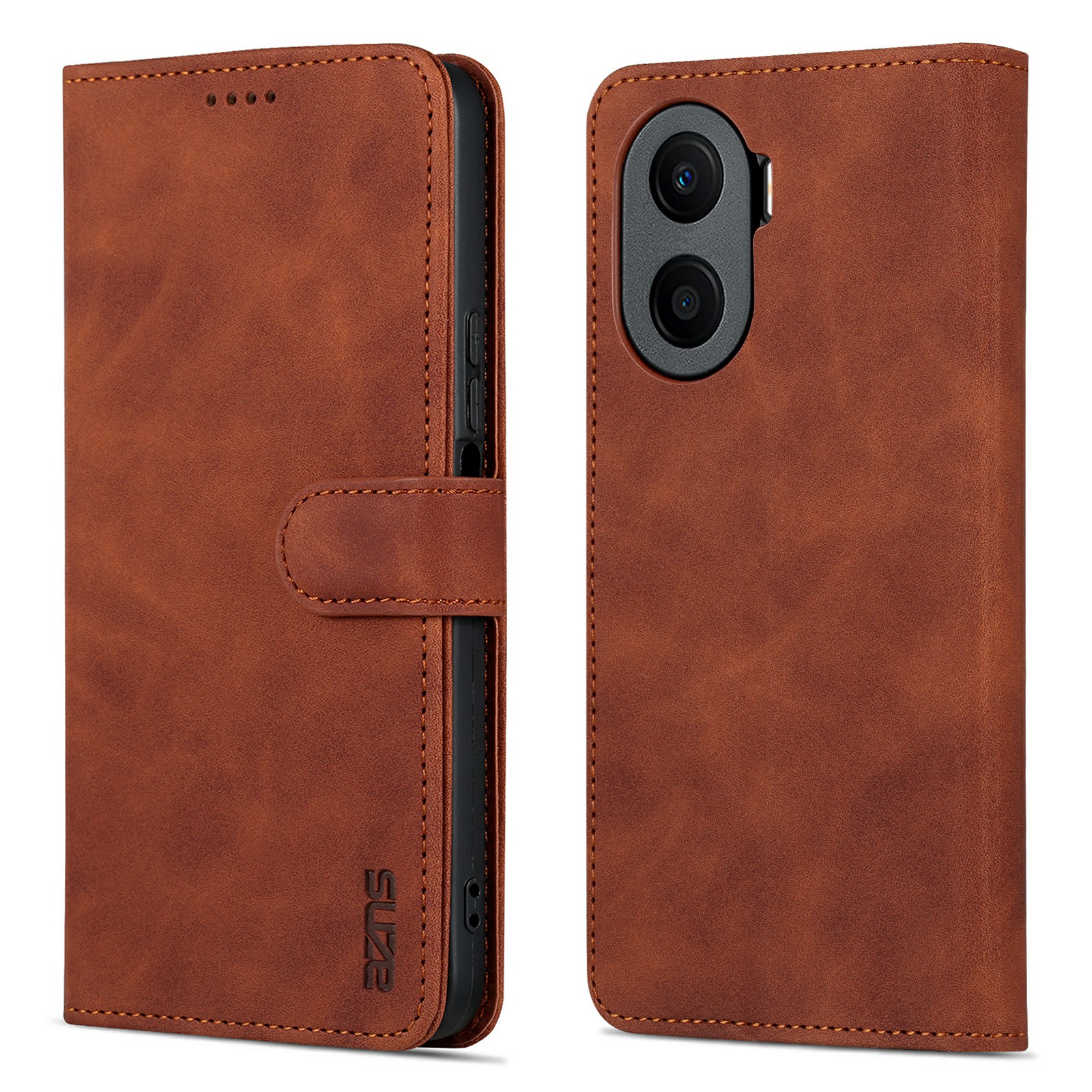 

AZNS Anti-drop-telefonhülle Für Ehrenspiel 40 Plus 5G, PU Leder Magnetic Flip Cover Stand Wallet - Braun, Honor Play 40 Plus 5G