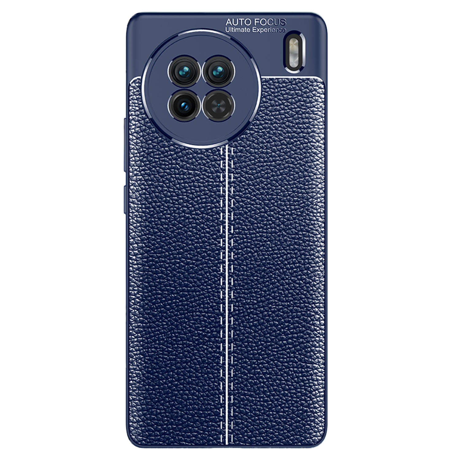 

Für Vivo X90 5G TPU Back Case, Drop Proof Litchi Texture Phone Cover Protective Shell - Blau, vivo X90 5G