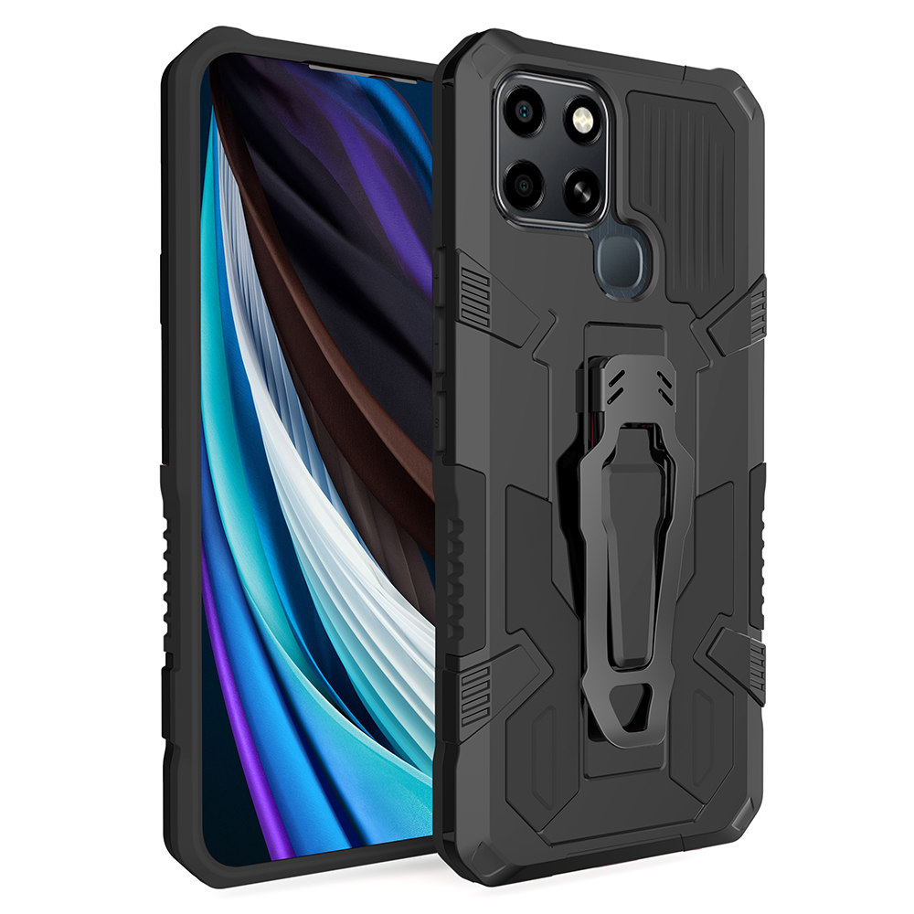 

Mechwarrior -projekt Für Infinix Smart 6 TPU + PC Phone Hülle Kickstand -gürtel -clip -abdeckung Mit Autohalterung Metallblatt - Schwarz, Infinix Smart 6