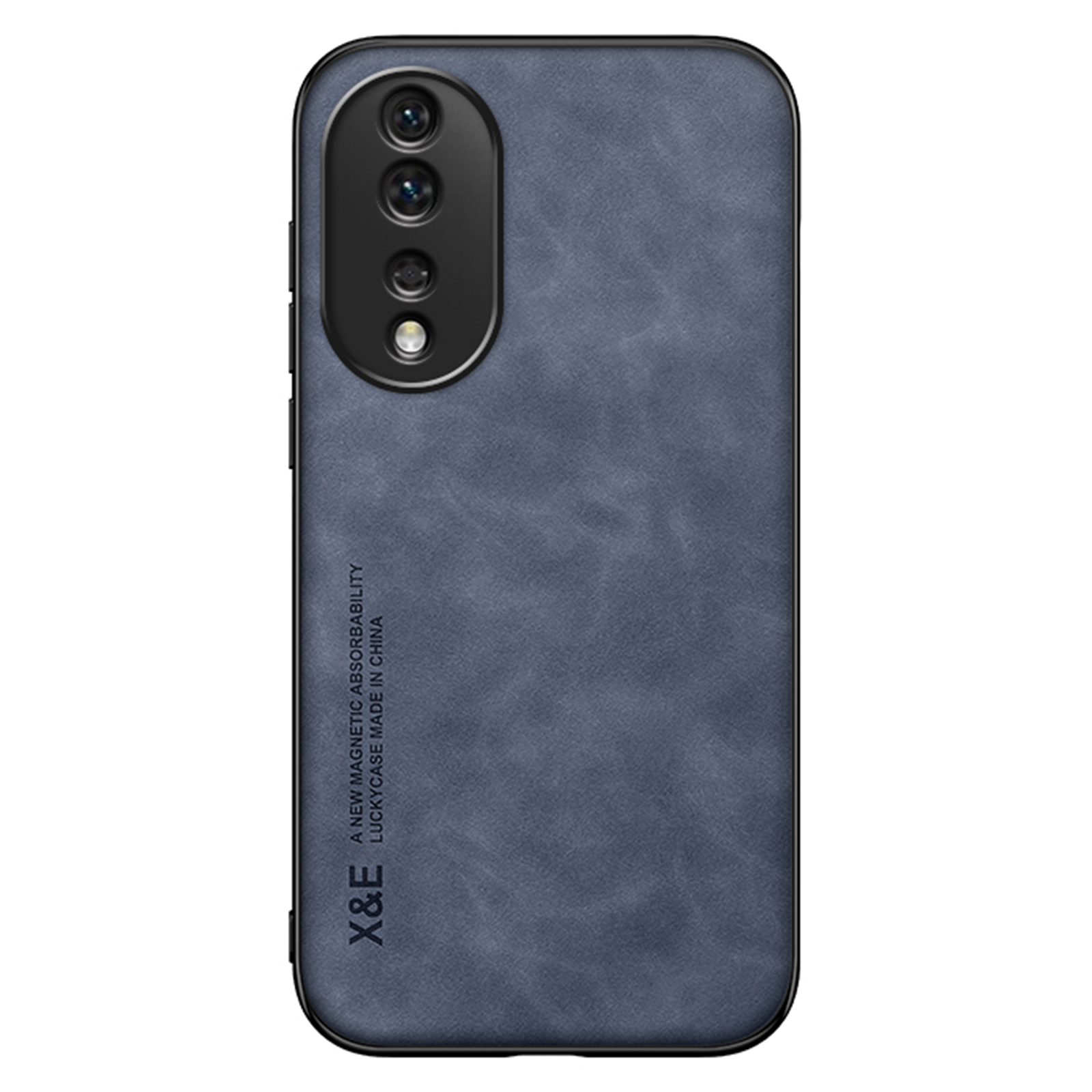 

x & e Für Ehren 80 5G Skin-touch PU Lederbeschichtete TPU+PC Phone Hülle Integrierte Metallblech Schutzabdeckung - Blau, Honor 80 5G