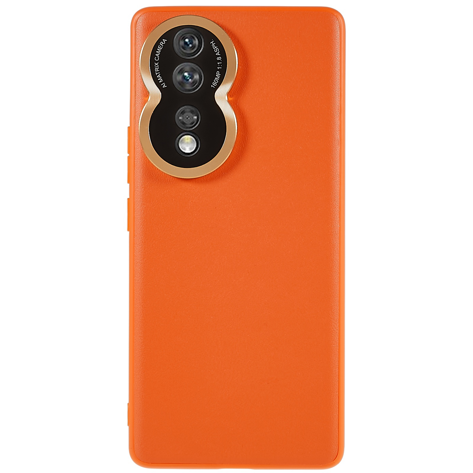 

Für Die Ehre 80 5G Metall Objektiv Design Kameraschutz Phone Hülle PU -lederbeschichtete TPU + PC Drop Protection Cover (2. Gen) - Orange, Honor 80 5G