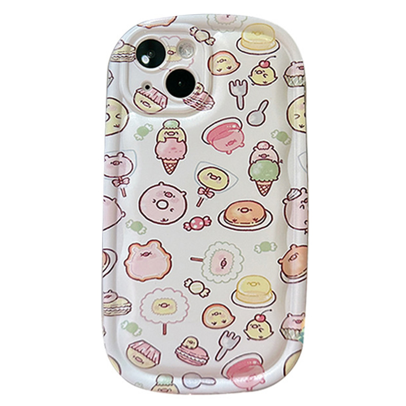 

For iPhone 14 Pig Dessert Pattern Printing Phone Case Camera Protection Soft TPU Shockproof Cover, iPhone 14