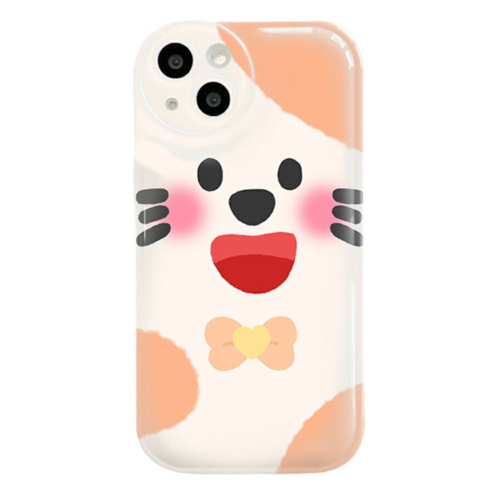 

1.5mm Thickness Phone Case for iPhone 14, Bowknot Cat Pattern Printing Soft TPU Anti-scratch Protective Cover, iPhone 14