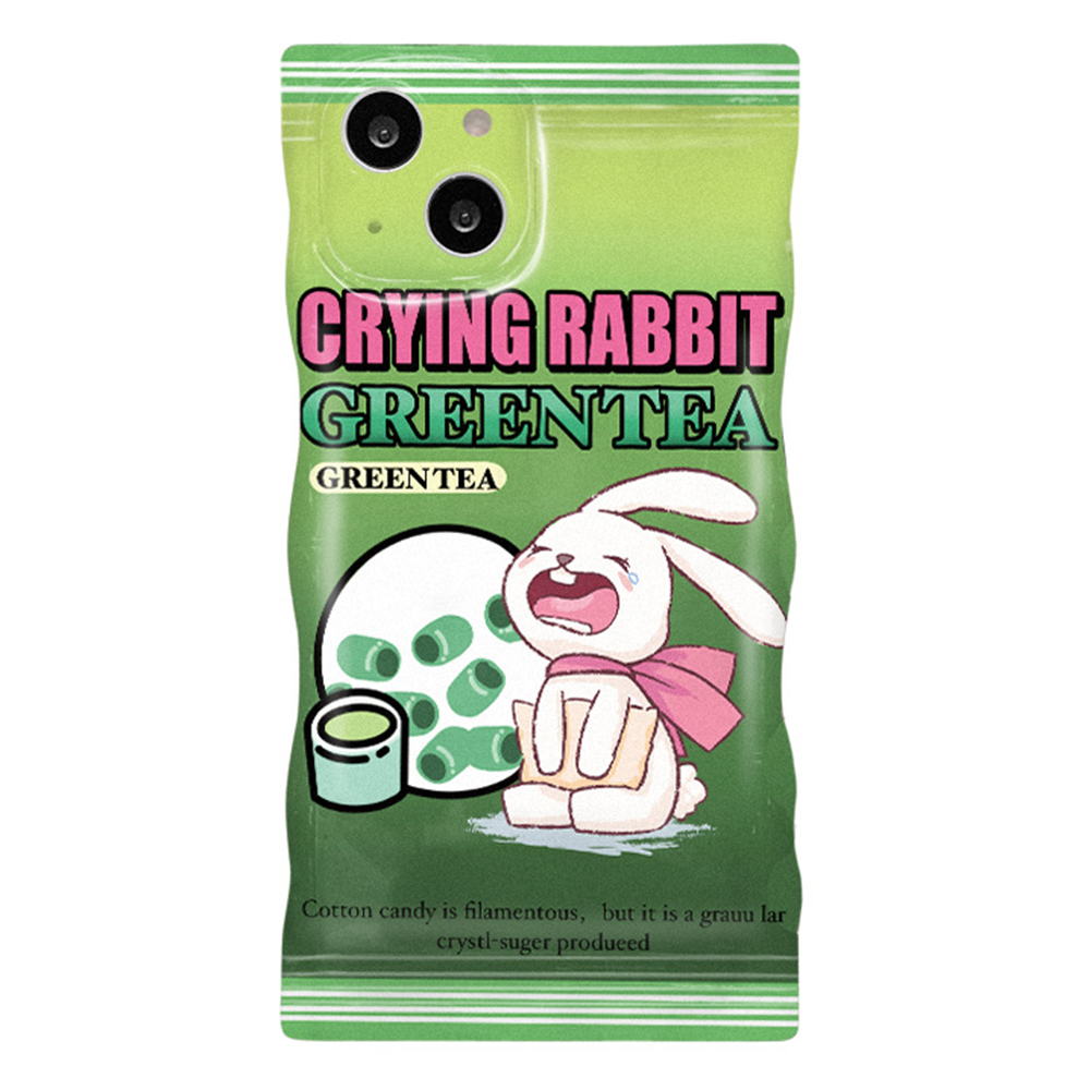 

For iPhone 14 Plus 1.5mm Thickness TPU Phone Case Crying Rabbit Pattern Printing Sealing Bag Shape Shockproof Cover, iPhone 14 Plus