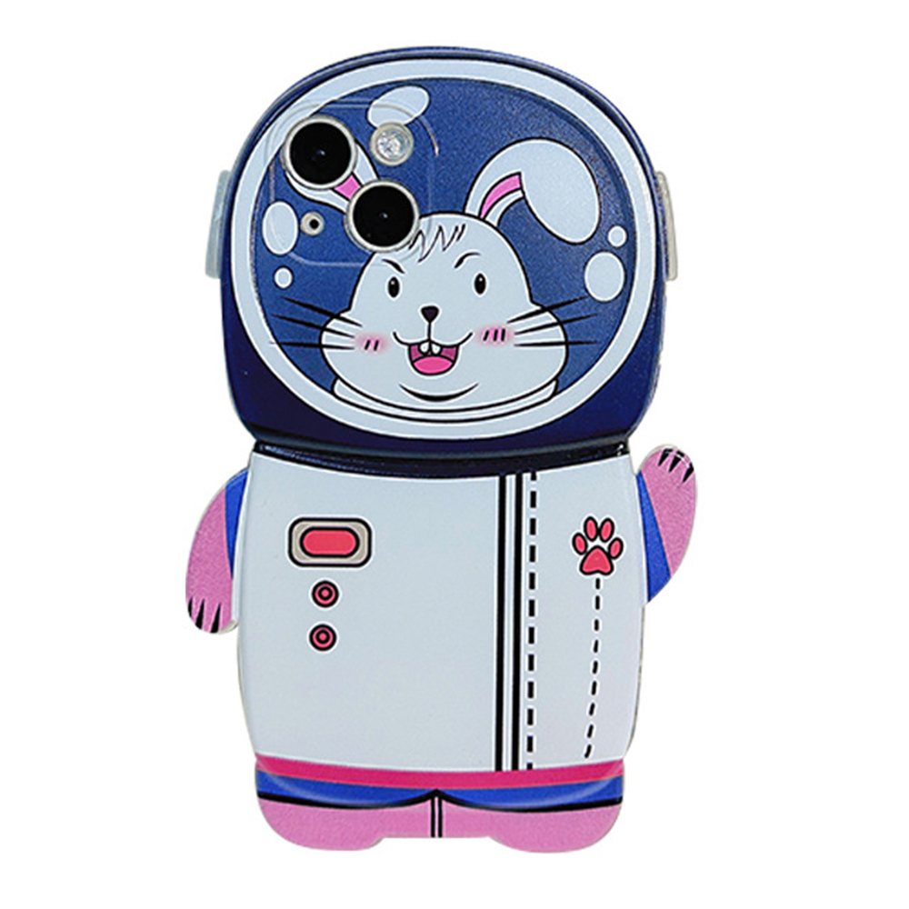 

For iPhone 13 6.1 inch Pattern Printing Astronaut Bunny Shape Phone Case Anti-scratch Protective TPU Cover, iPhone 13