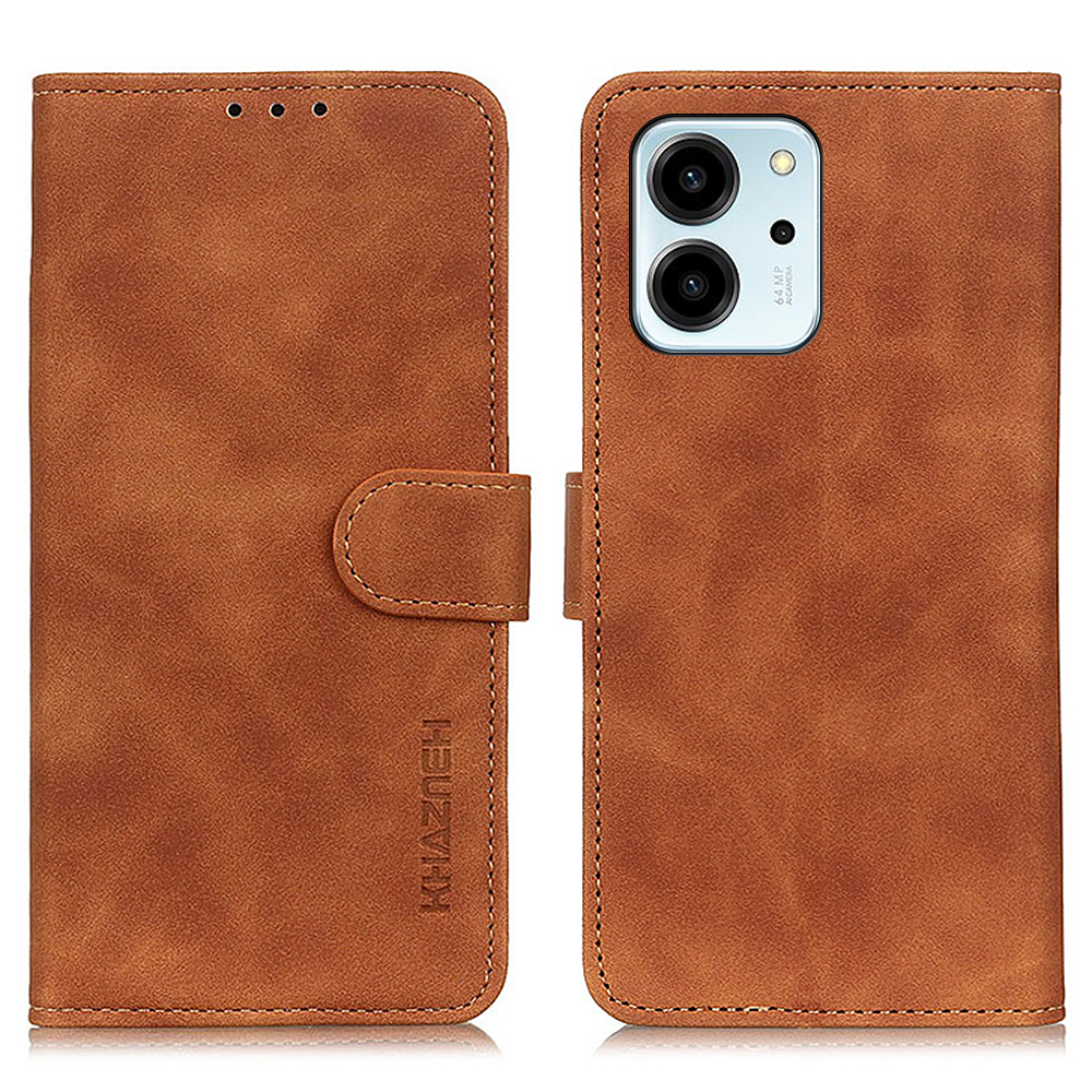

Khazneh Retro Texture Telefon Hülle Für Ehren 80 SE 5G Stand Wallet PU Leder Anti-scratch Flip Handyabdeckung - Braun, Honor 80 SE 5G