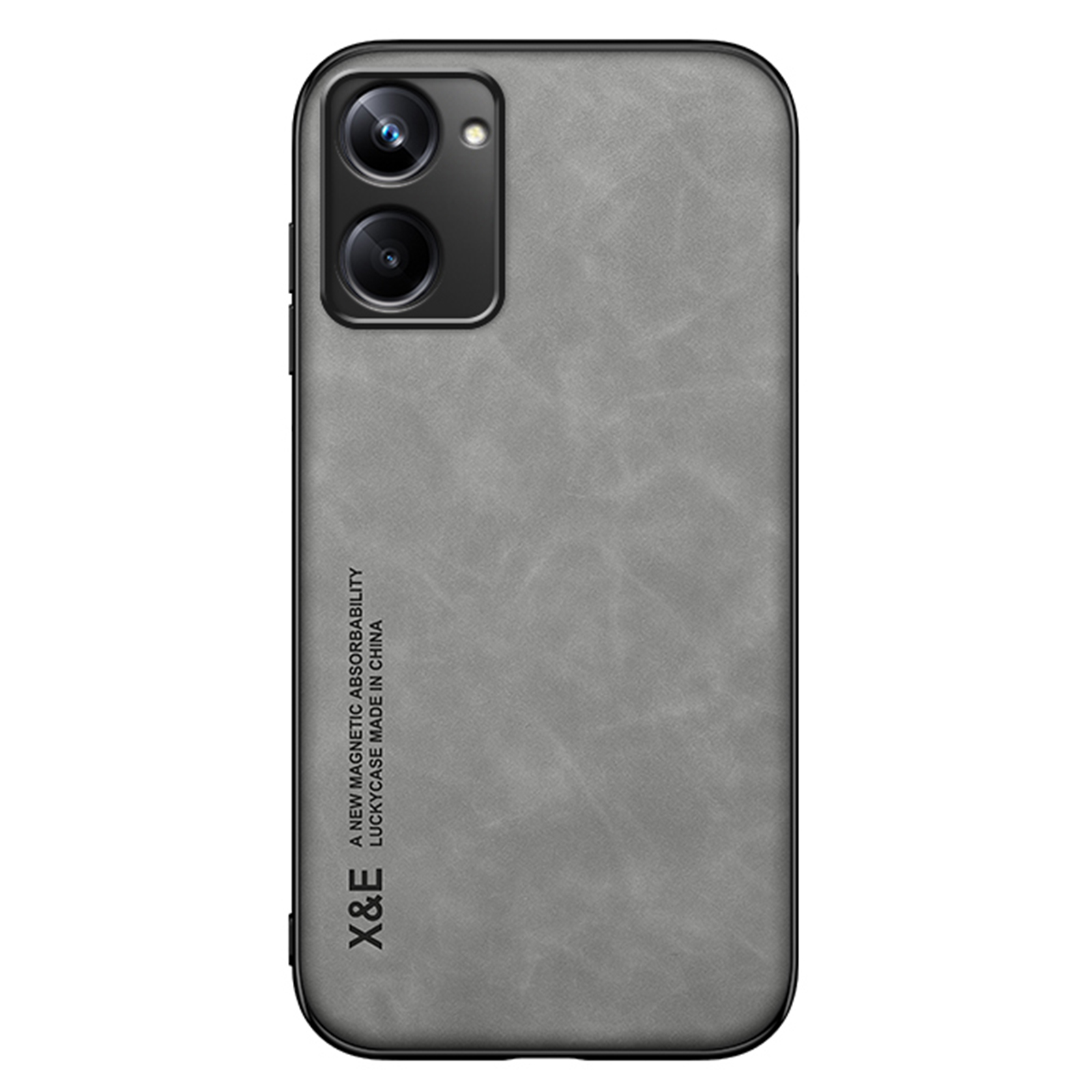 

x & e Skin-touch Feel Phone Hülle Für Realme 10 Pro 5G, PU Leder+tpu+pc-schutzabdeckung an Der Magnetautohalterhalterung Angebracht - Hellgrau, Realme 10 Pro 5G