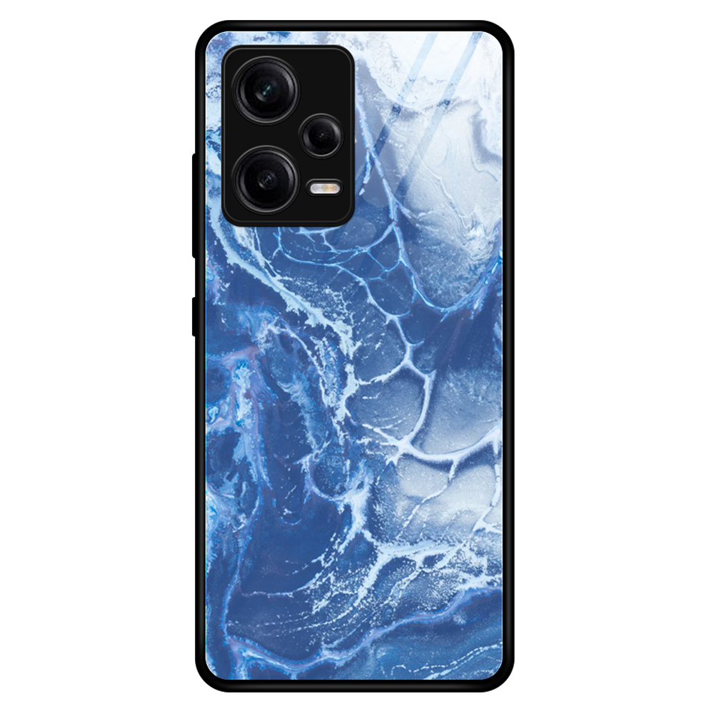 

Für Xiaomi Redmi Note 12 Pro 5G Telefonhülle, Kollisionsbeständige, Geschmiedete Glas + PC + TPU Marmormusterabdeckung - DL03, Xiaomi Redmi Note 12 Pro 5G