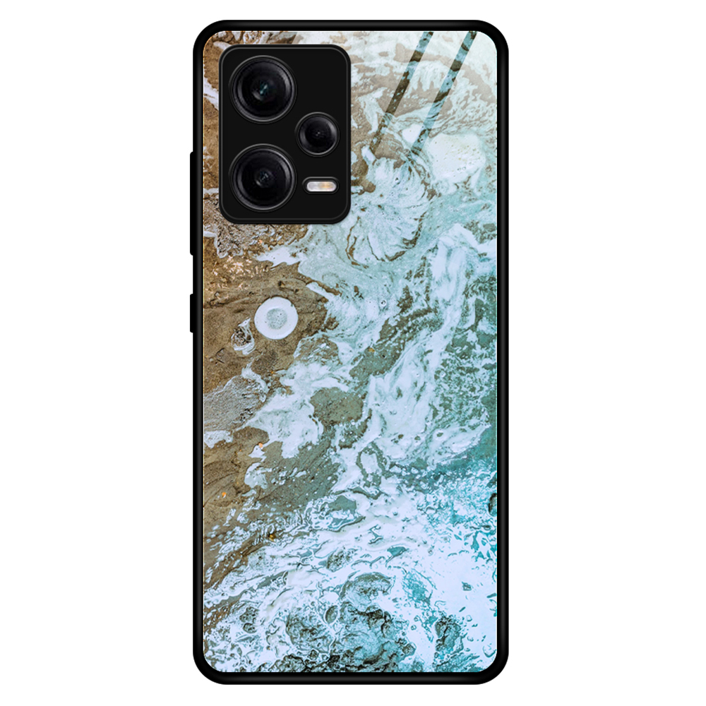 

Für Xiaomi Redmi Note 12 Pro 5G Telefonhülle, Kollisionsbeständige, Geschmiedete Glas + PC + TPU Marmormusterabdeckung - DL06, Xiaomi Redmi Note 12 Pro 5G