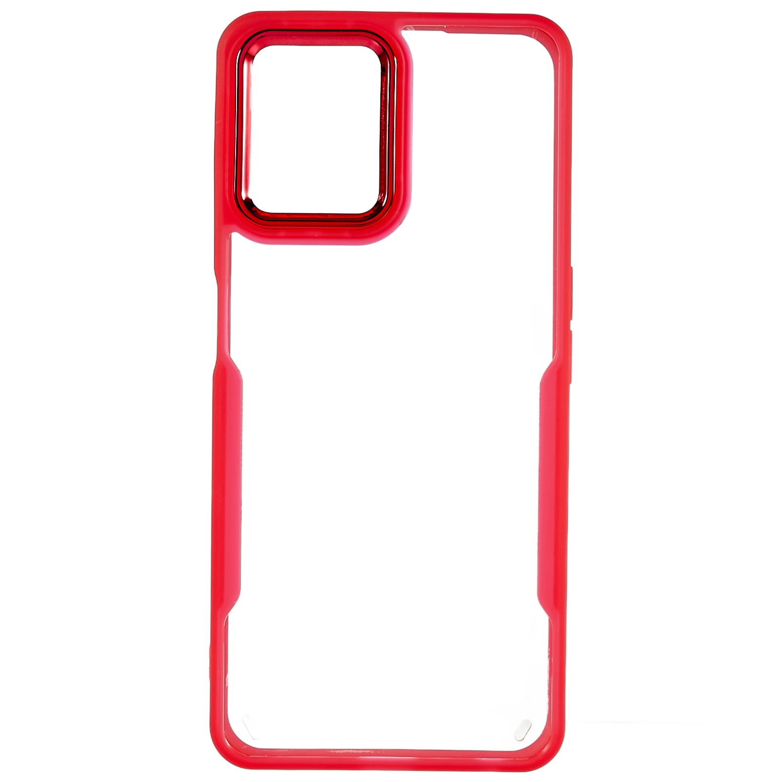 

Für Realme 8i / Narzo 50 4G Stoßdämpfung TPU + Acrylhybrid -telefonhülle Elektroplieren Linsenrahmen Transparente Schutzabdeckung - Rot, Realme 8i