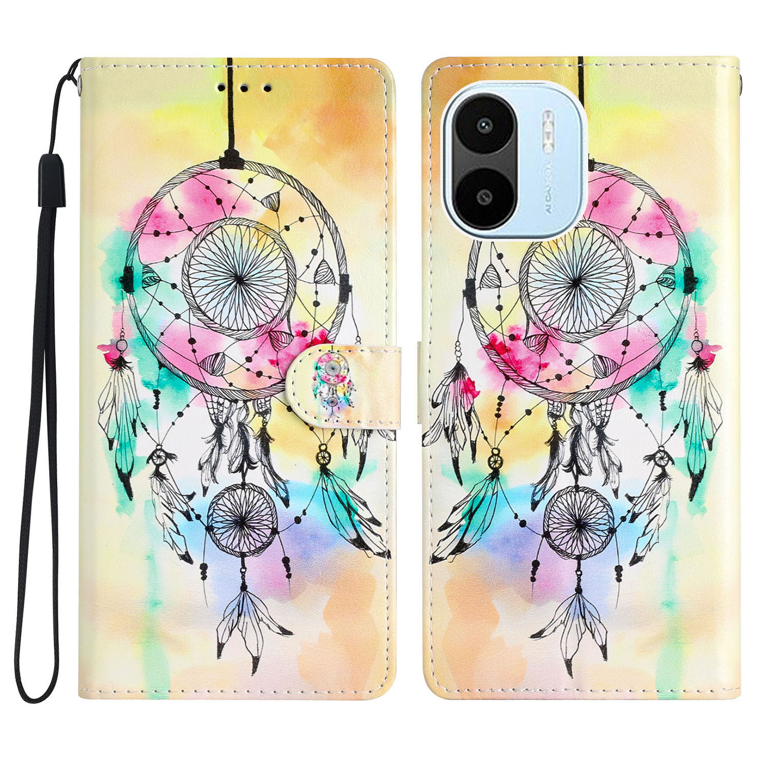 

Für Xiaomi Redmi A1 4G Muster Druck PU Leder Telefon Hülle Stech - Windspiel, Xiaomi Redmi A2 4G