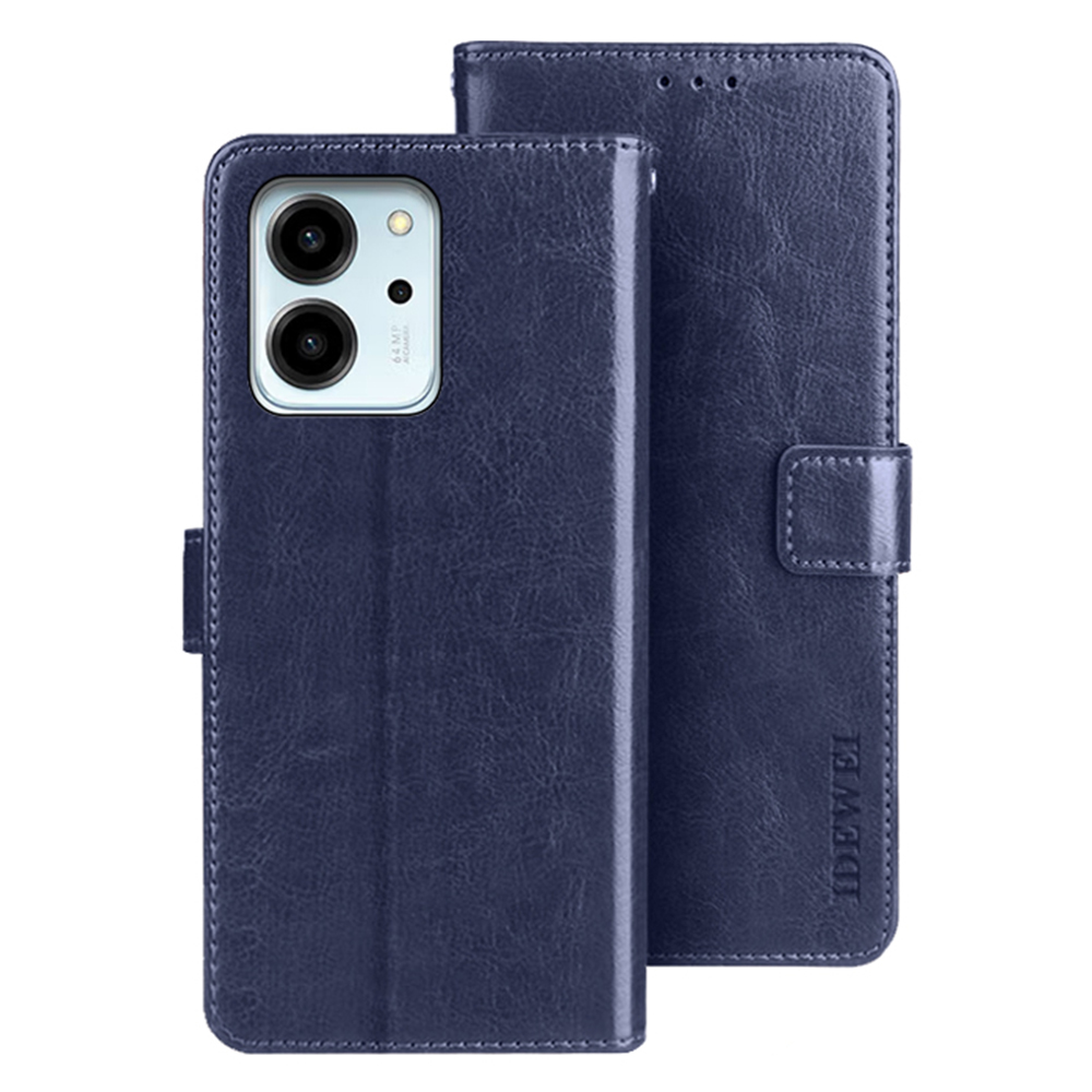 

IDEWEI Für Ehren 80 SE 5G PU Leder Flip Wallet Ständer. - Dunkelblau, Honor 80 SE 5G
