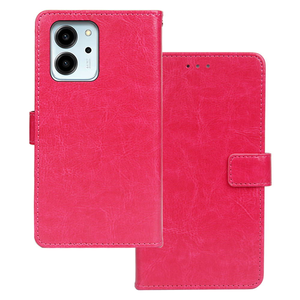 

Idewei Für Ehren 80 SE 5G Anti-kratzer Magnetverschluss Brieftaschenhülle Crazy Horse Texture Ständer Funktion PU Leder Flip Shell - Rose, Honor 80 SE 5G