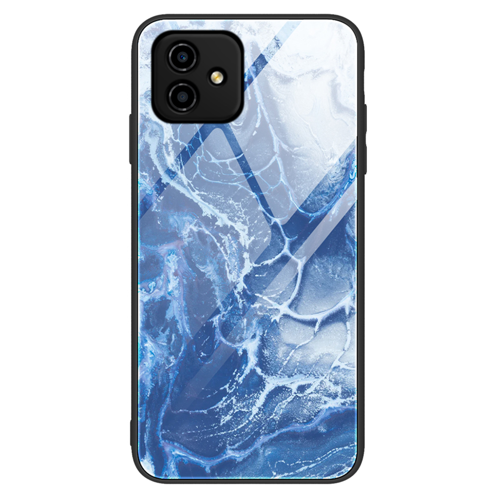

Für Honour Play6C 4G Marmormuster Druckschutzschutzschutz Hybrid Temperiertes Glas + PC + TPU Schockdelie -telefonhülle - DL03, Honor Play6C 4G