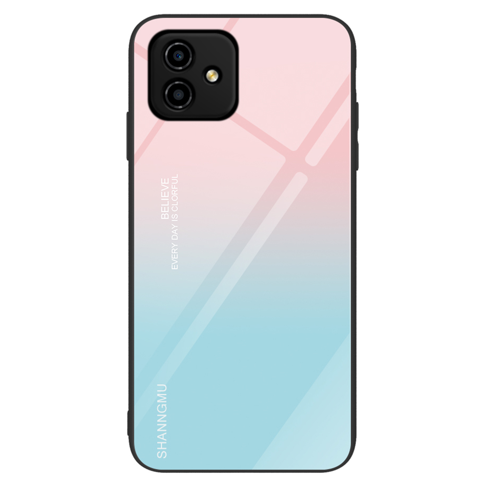 

Für Honour Play6C 4G Temperierte Glas -handy -fallmuster Druckdesign Hartes PC Soft TPU Schockdcoverabdeckung - Gradientenrosa Blau, Honor Play6C 4G