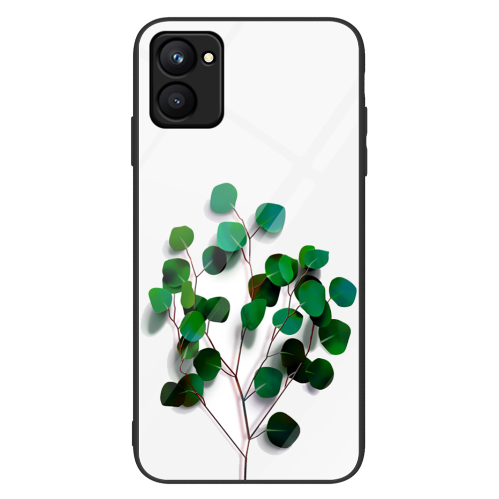 

Für Realme C33 4G Muster Druckgedruckt - Grüne Blätter, Realme C33 2023 4G