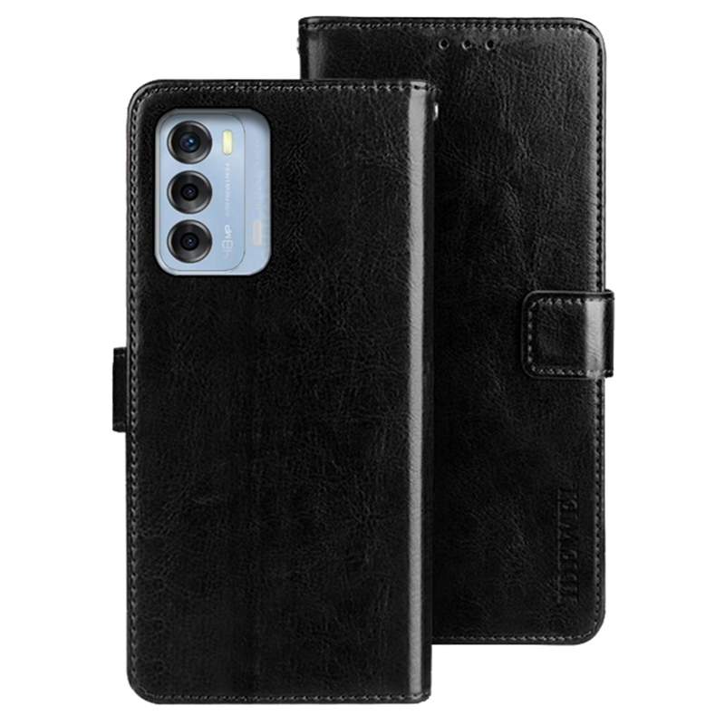 

IDEWEI Für ZTE Blade V40 Schockfeste Telefon Hülle Verrückte Pferde Textur Anti-droge PU Leder Telefon Flip Wallet Wallet - Schwarz, ZTE Blade V40