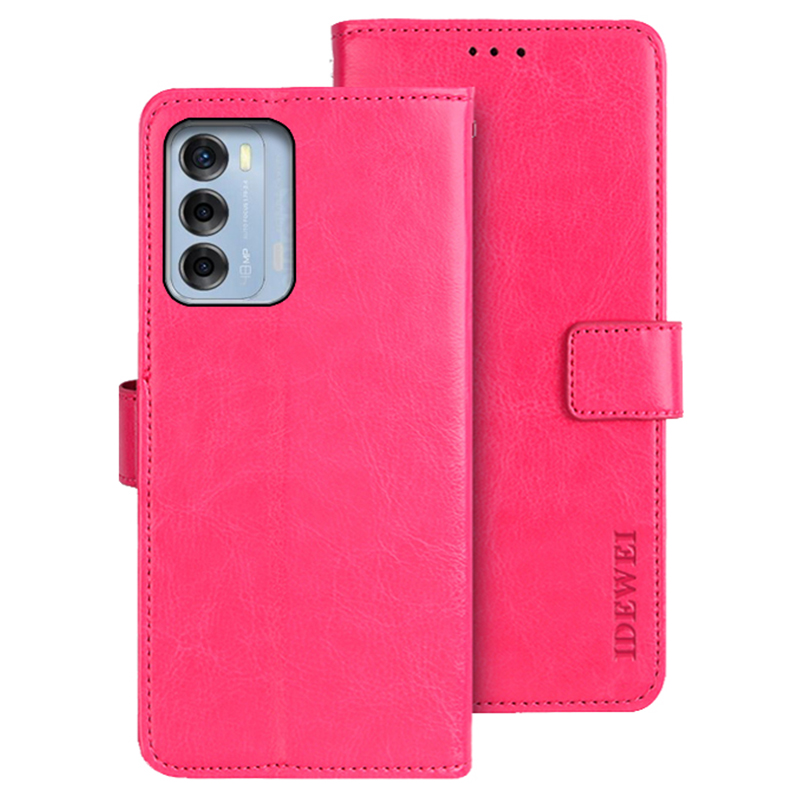 

IDEWEI Für ZTE Blade V40 Schockfeste Telefon Hülle Verrückte Pferde Textur Anti-droge PU Leder Telefon Flip Wallet Wallet - Rose, ZTE Blade V40
