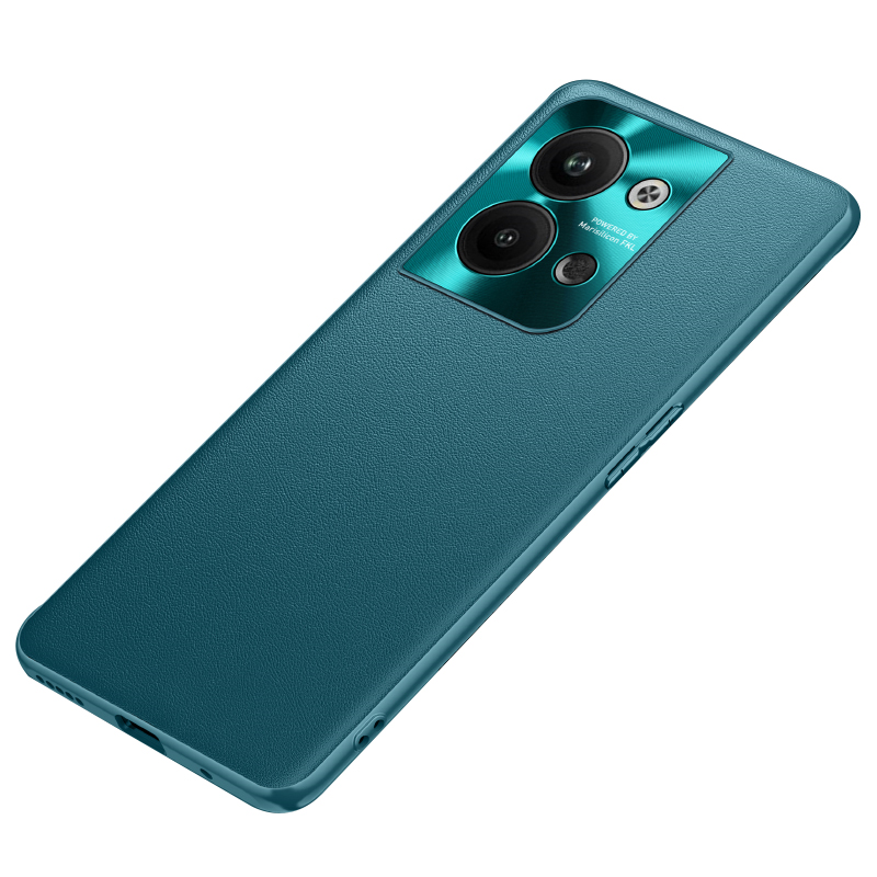 

Für Oppo Reno9 Pro 5G PU Lederbeschichtete TPU + PC Phone Protective Cover Anti-scratch-back-hülle - Grün, Oppo Reno9 Pro 5G