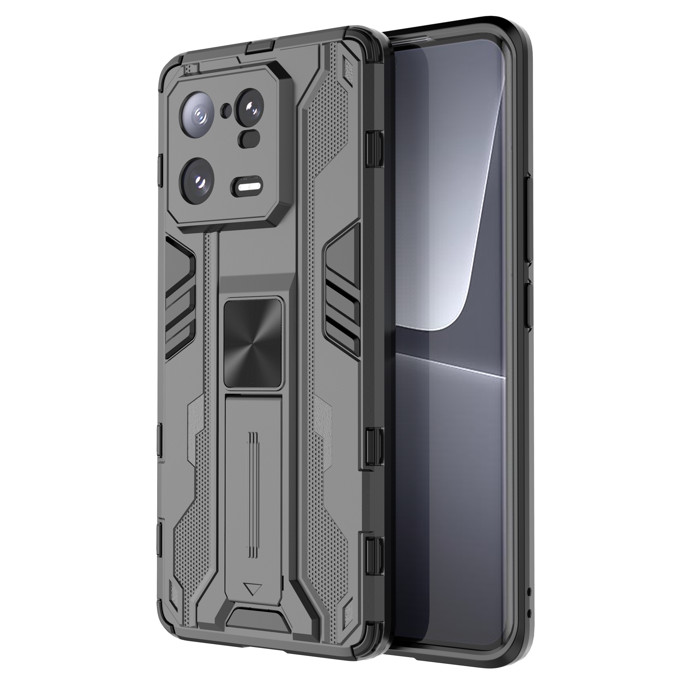 

Für Xiaomi 13 Pro 5G Hard PC Soft TPU Mobile Case Kickstand Drop-proof-rückzugabdeckung - Schwarz, Xiaomi 13 Pro 5G